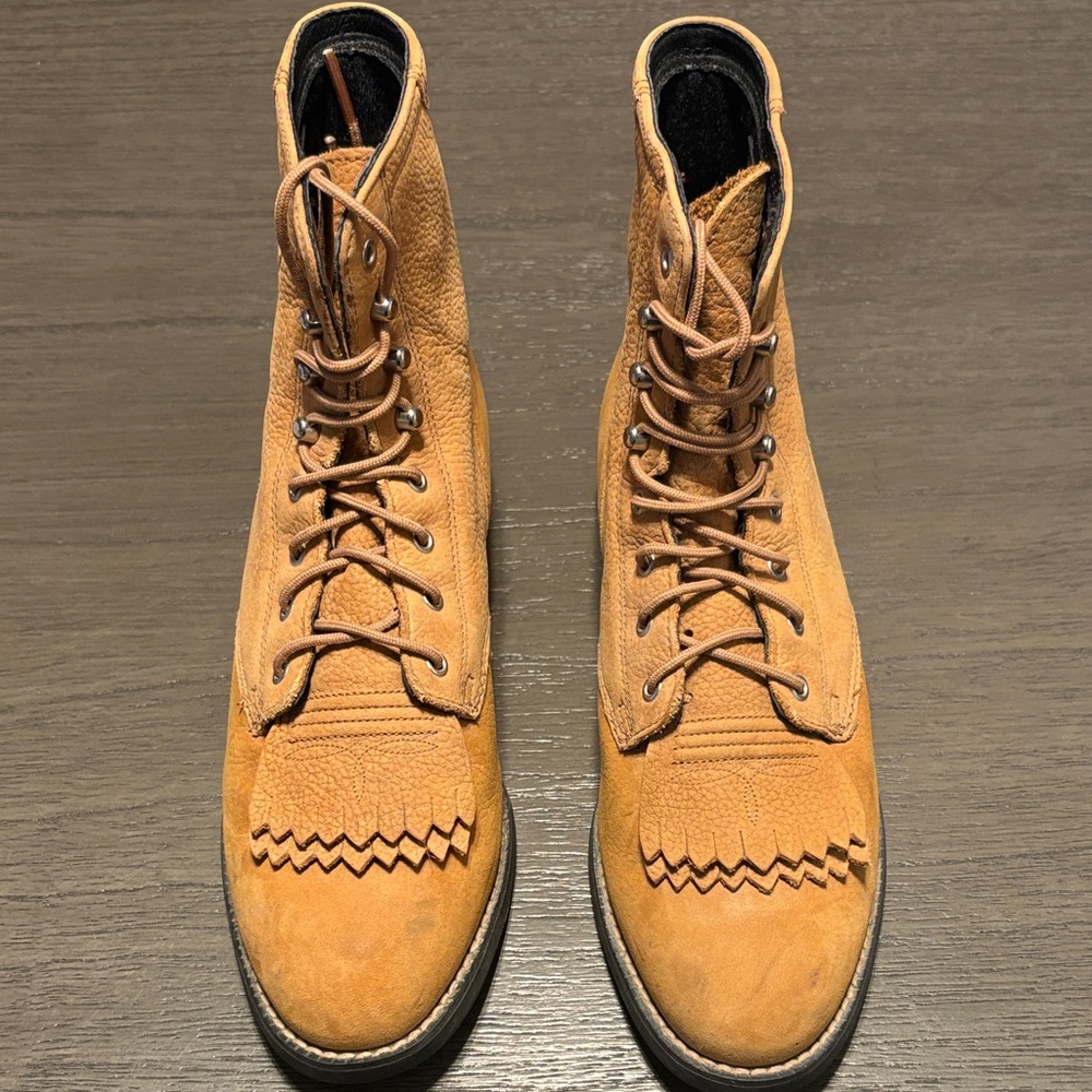 Ariat Leather Kiltie Lace Up Boots - Picture 2 of 7